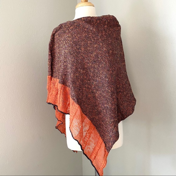 Bill Baber Sweaters - Bill Baber Handmade in Scotland Poncho Orange Knit